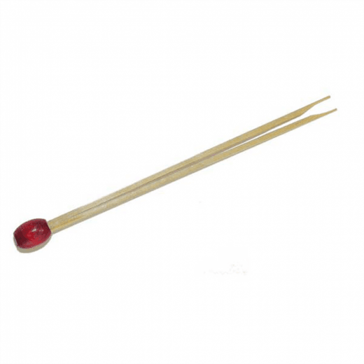 Pique boule rouge double pointe en bambou 8 cm - pack de 100 unités