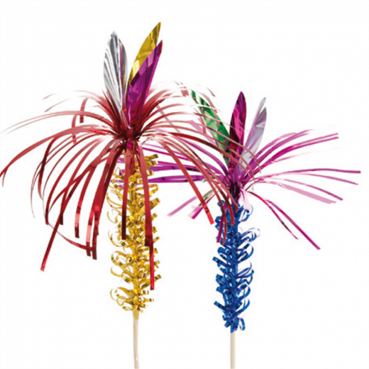Décoration pour glaces Palmiers 15 cm assorties - pack de 50 unités