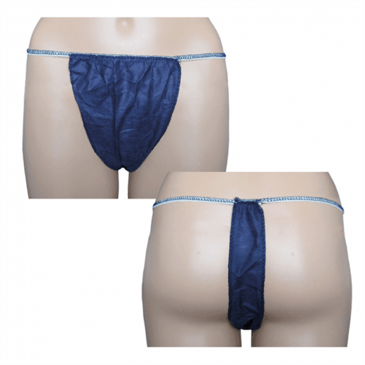 String jetable en spunbond BLEU pour femme Pack de 100 unites