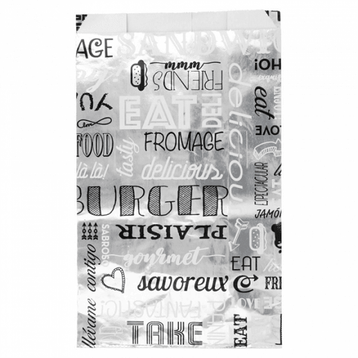 Sac burger Parole ALU 14 + 7 x 22 cm - pack de 500 unités