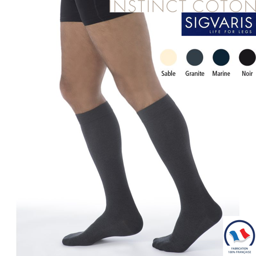 Chaussettes de contention Homme Sigvaris Essentiel Coton (INSTINCT) Classe 2