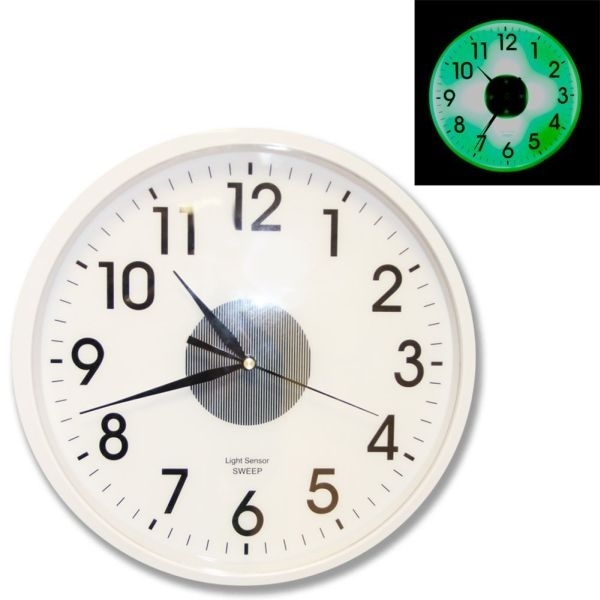 S.W.H Horloge Murale Classique Phare,Chiffres de Pile R/étro Horloge en Bois Silencieuse pour Salle de Bains Cuisine,12 Pouces