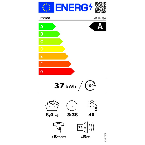 Lave- Linge Frontal HISENSE W8141QW