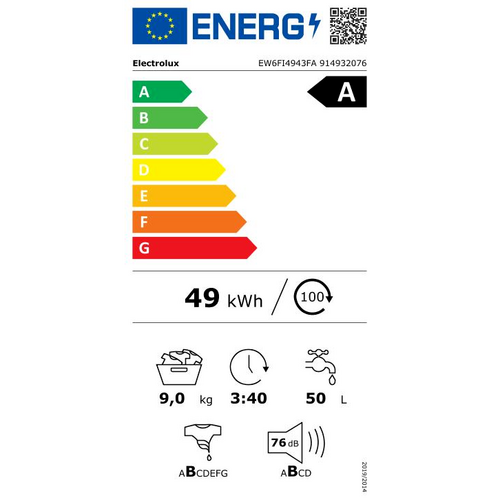 Lave- Linge Frontal ELECTROLUX EW6FI4943FA