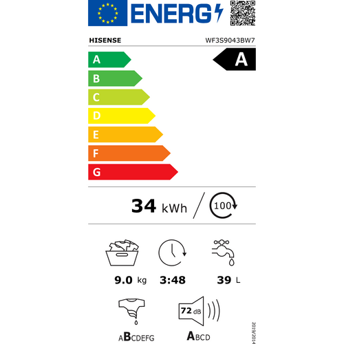 Lave- Linge Frontal HISENSE WF3S9043BW7