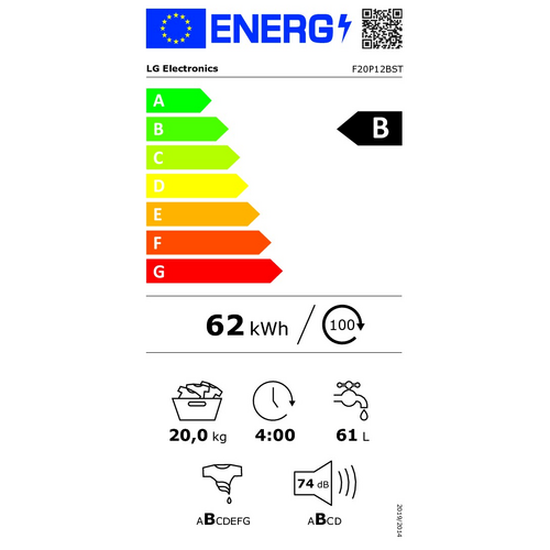 Lave-linge frontal LG F20P12BST
