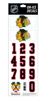Planche stickers autocollants numéros et logo NHL