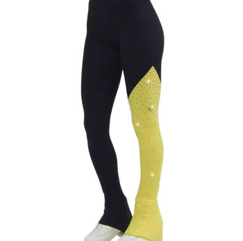 Pantalon De Patinage Artistique Femme – Doublure Polaire Chaude, Jambières Élastiques Noires, Confort Optimal Sur Glace