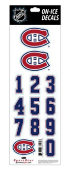 Planche stickers autocollants numéros et logo NHL