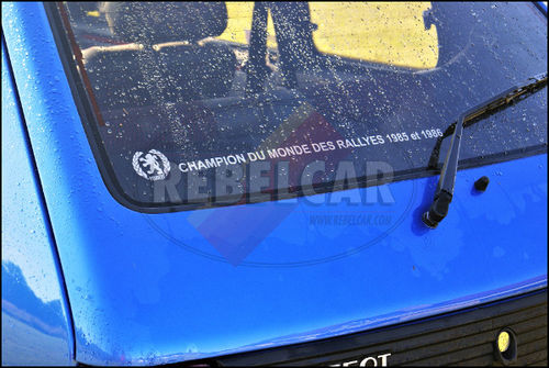 Sticker Champion du monde des Rallyes 1985-1986 Peugeot 205 GTI