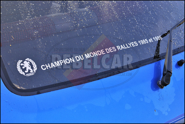 Sticker Champion du monde des Rallyes 1985-1986 Peugeot 205 GTI