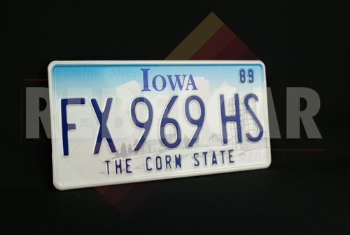 IOWA 1998-2018 US USA License Plate Number Plate Embossed Custom
