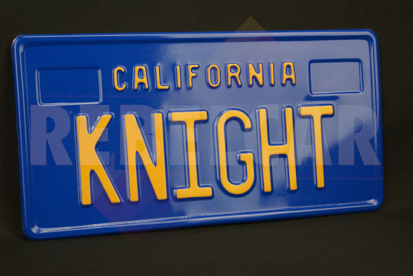 KNIGHT RIDER license plate (Knight Rider TV series with David Hasselhoff)