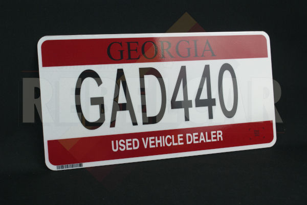 Sample Georgia Tag Sticker GEORGIA DEALER US USA License Plate Number Plate Printed Custom