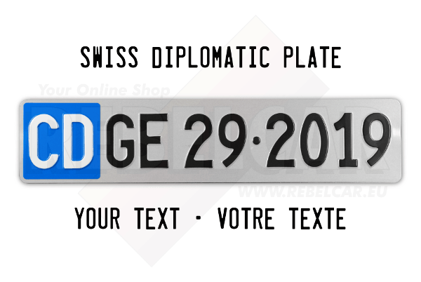 Swiss Diplomatic License Plate Exact Size 50 X 11 Cm Canton Of Your Choice