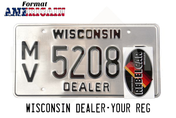 Wisconsin Custom Plate Racing WISCONSIN DEALER US USA License Plate Number Plate Embossed Custom