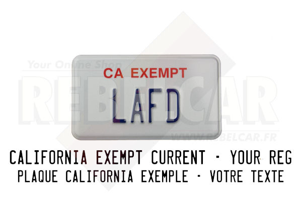 Exempt Tag Sticker MOTORCYCLE CA EXEMPT US USA License Plate Number Plate Embossed Custom