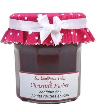 Confiture Christine Ferber Framboise Myrtille et Fraise, Extra 220g