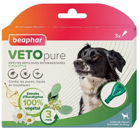 Pipettes répulsives anti-parasitaires Moyen Chien