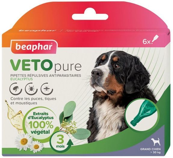 Pipettes répulsives anti-parasitaires Grand Chien