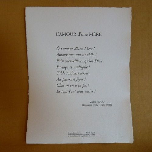 Poeme Amour D Une Mere L V Hugo 25 33 Blanc Poeme Amour D Une Mere L V Hugo 25 33 Blanc