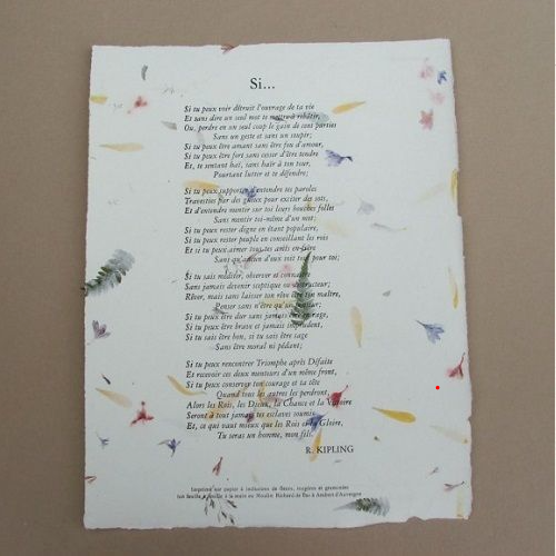 SI - RUDYARD KIPLING _25*33 À FLEURS/POEME