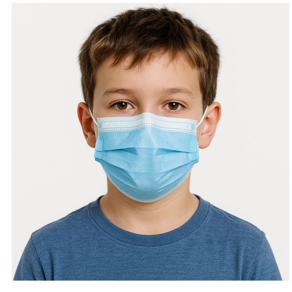 MASQUE CHIRURGICAL A ELASTIQUES<br/>TYPE IIR ENFANT