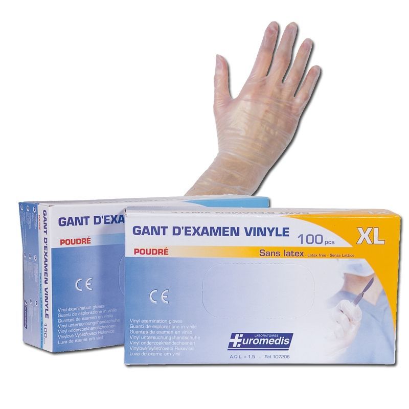 Gants Dexamen Vinyle Non Poudr Ef Bf Bd Gants D Examen En Vinyle Non Poudres Medium 7 8 100 Unites