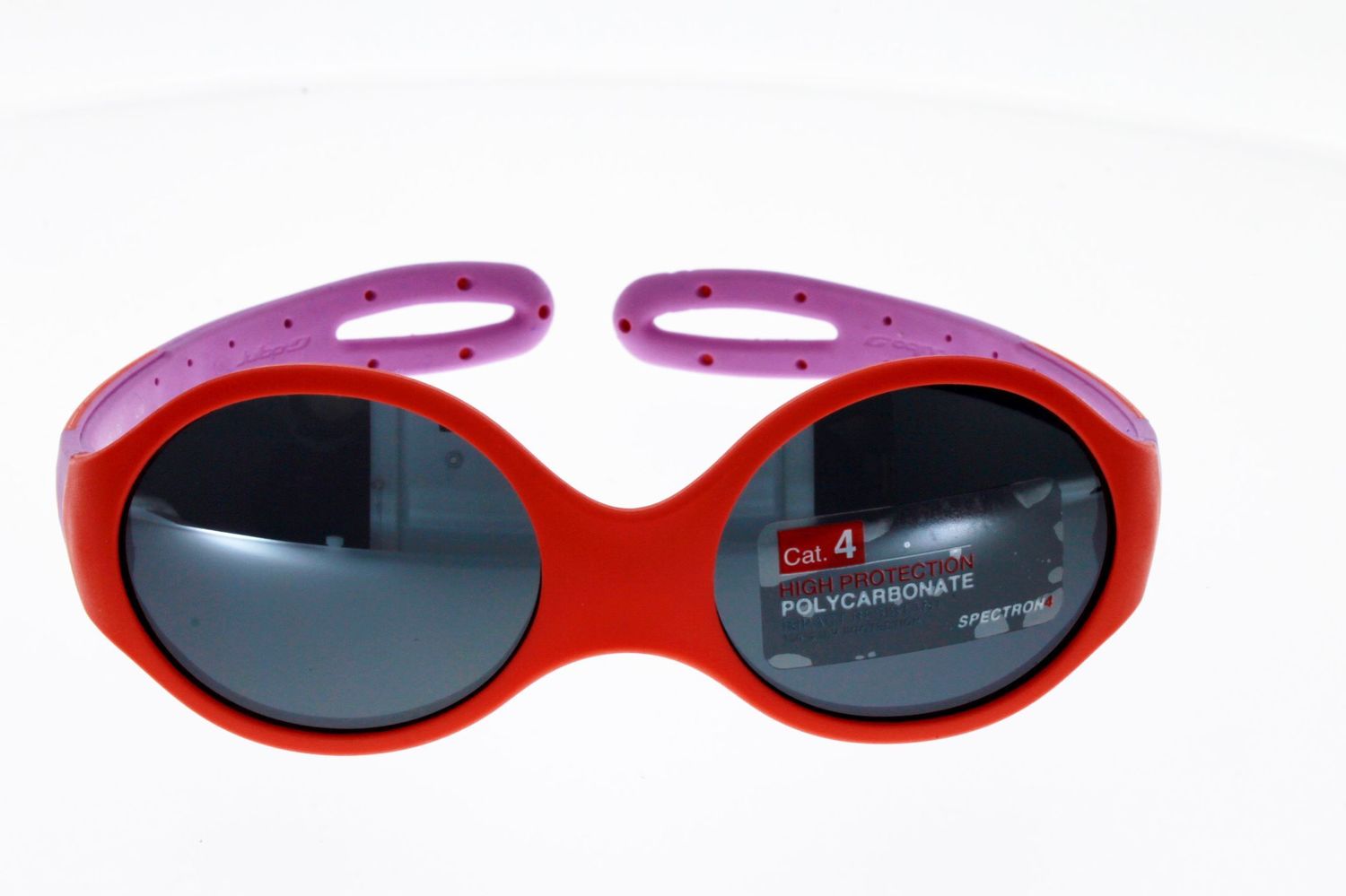 Lunettes De Soleil Fille 1 A 3 Ans Categorie 4 Julbo Loop M Corail Rose Avec Cordon Reglable