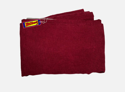 Coupon Tissu Velours Cotelé Ameublement Bordeaux