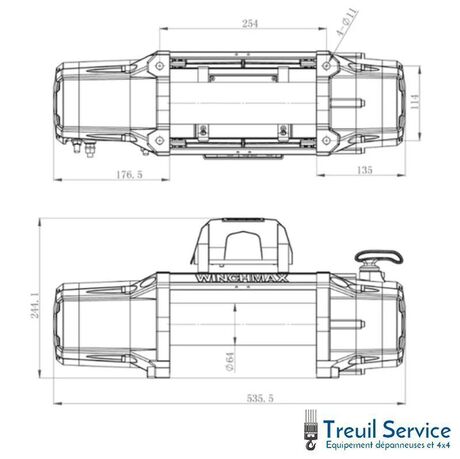 Kit Pare-chocs + Treuil 6.120SL Câble acier