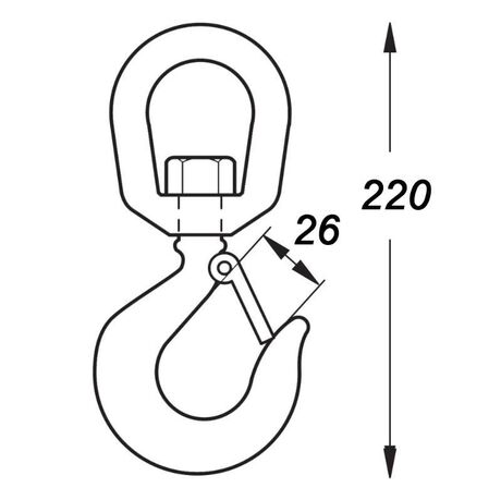 Crochet tournant avec linguet de sécurité