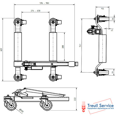 Chariot Gojak® 5211 -  Pédale Droite
