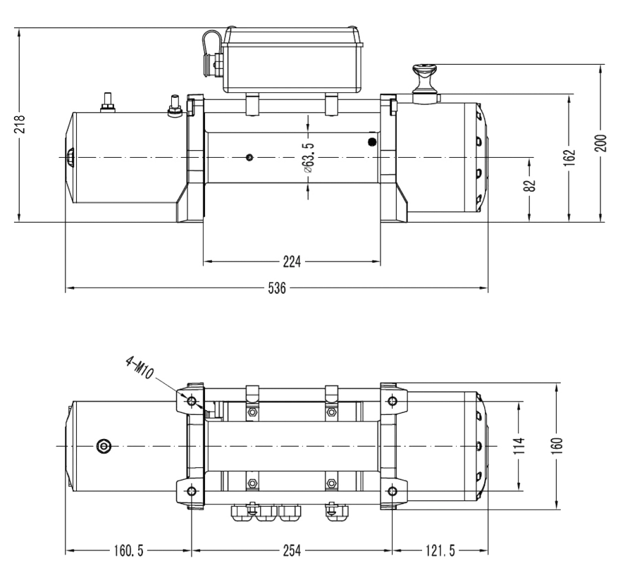 DIMENSIONS WINCHMAX 13500 MODELE ORIGINAL TAILLE ENCOMBREMENT 6 TONNES  