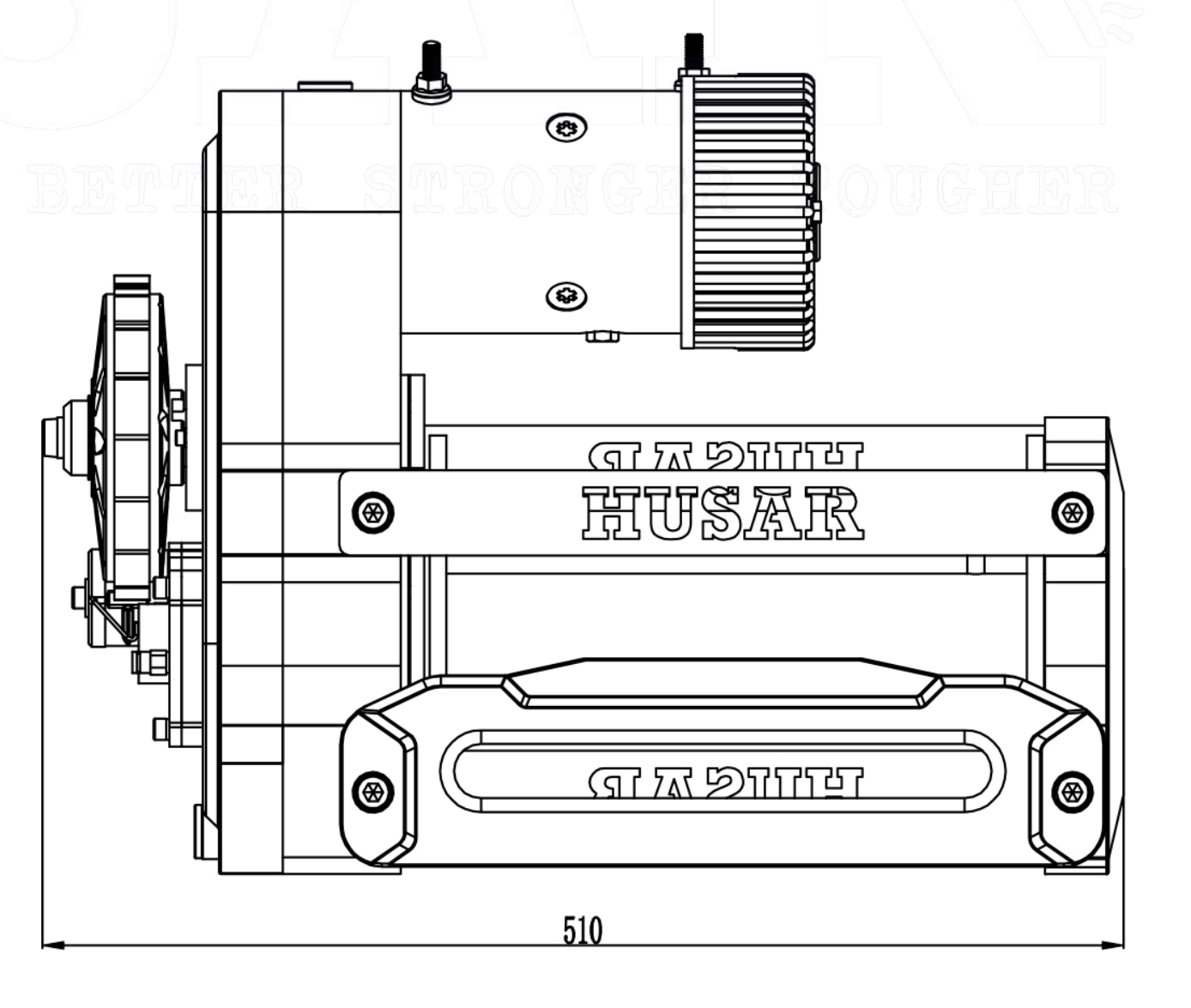 HUSAR BST RS12000 12V DIMENSIONS