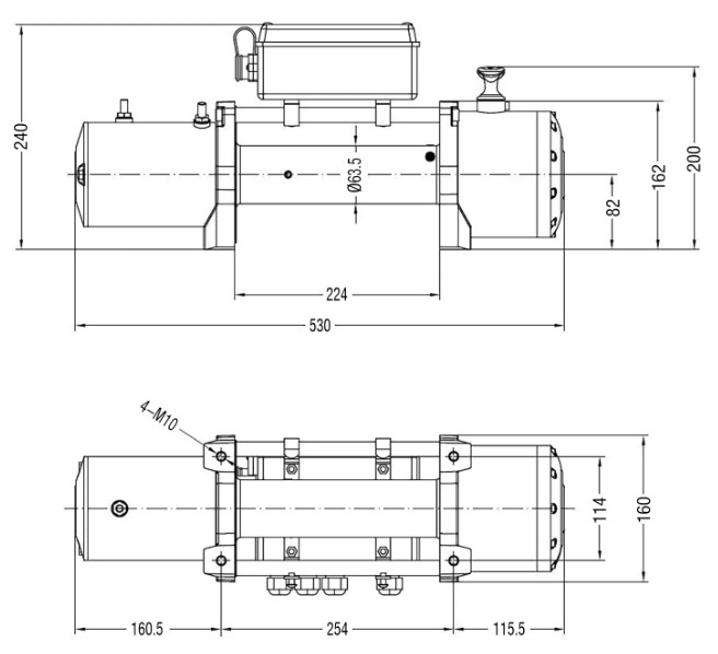 Treuil 6.120 Mil corde