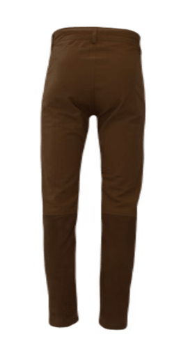 Buffalo brown leather and canvas pants