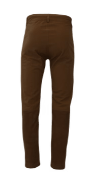 Buffalo brown leather and canvas pants