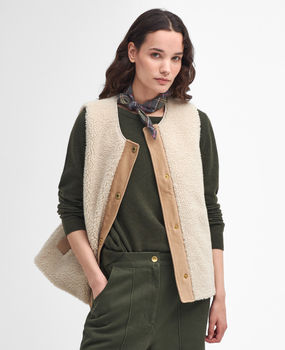 Dulsie ecru sherpa vest