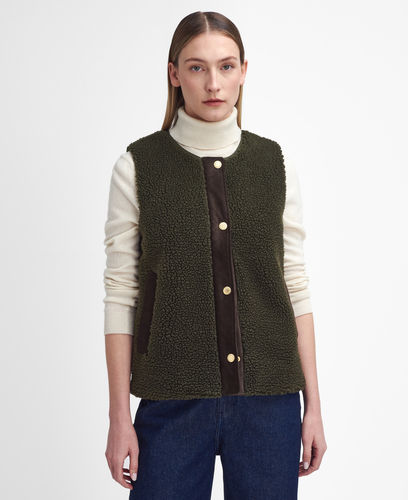 Dulsie olive sherpa vest