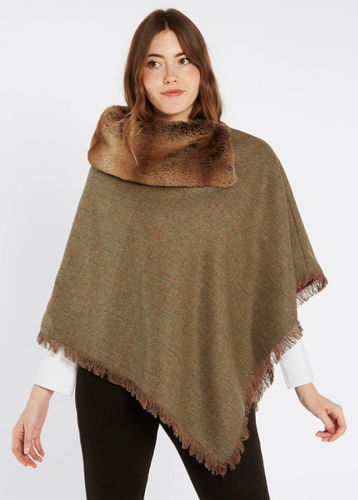 Silverfir burren tweed poncho
