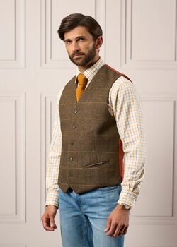Compton teak lined back waistcoat