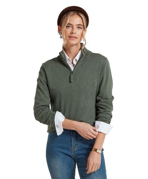 Pull Polperro femme 1/4 zip coton prima 2 coloris