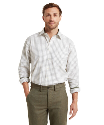 Chemise Burnham dark olive tattersall