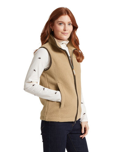 Lyndon retro tan fleece ladies gilet