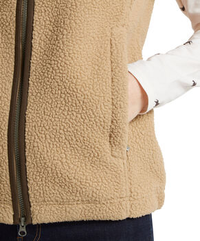 Lyndon retro tan fleece ladies gilet