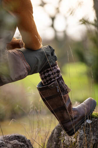 Chaussettes CHESSBOARD walnut/bison