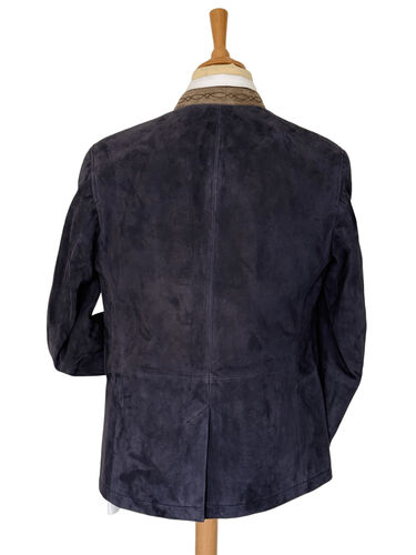 Veste autrichienne en peau Ladis marine