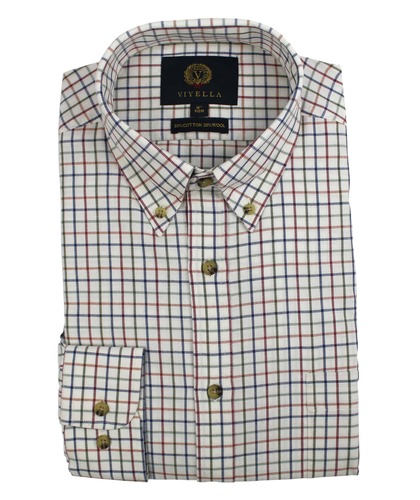 Chemise tattersall moyen plum coton laine