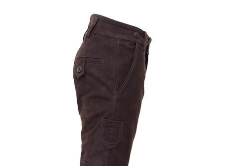 Pantalon cuir de buffle chocolat "slim"